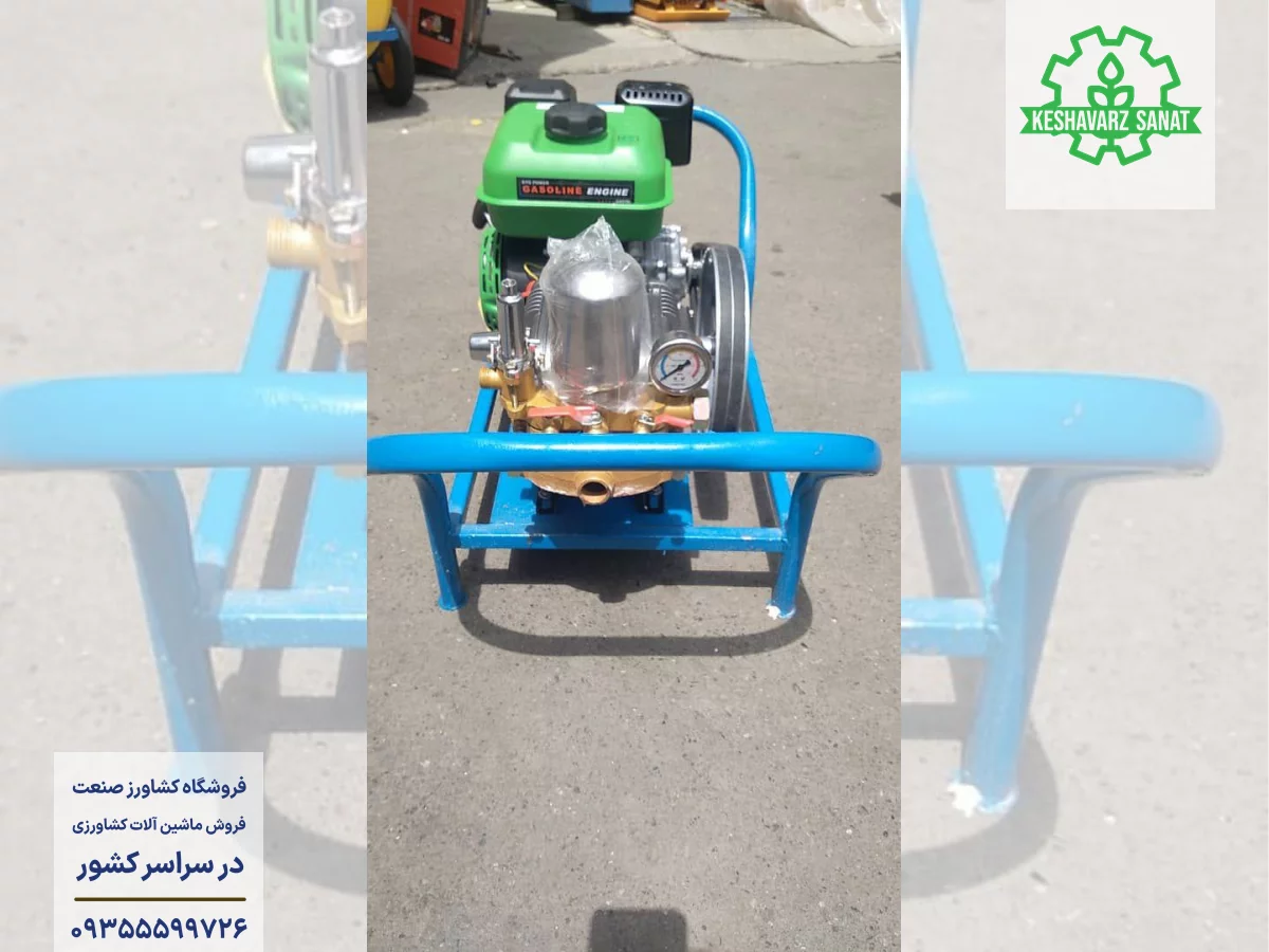 سمپاش زنبه ای با موتور 7 اسب گیربکسی 1400 دور بنزینی ای تی کیو