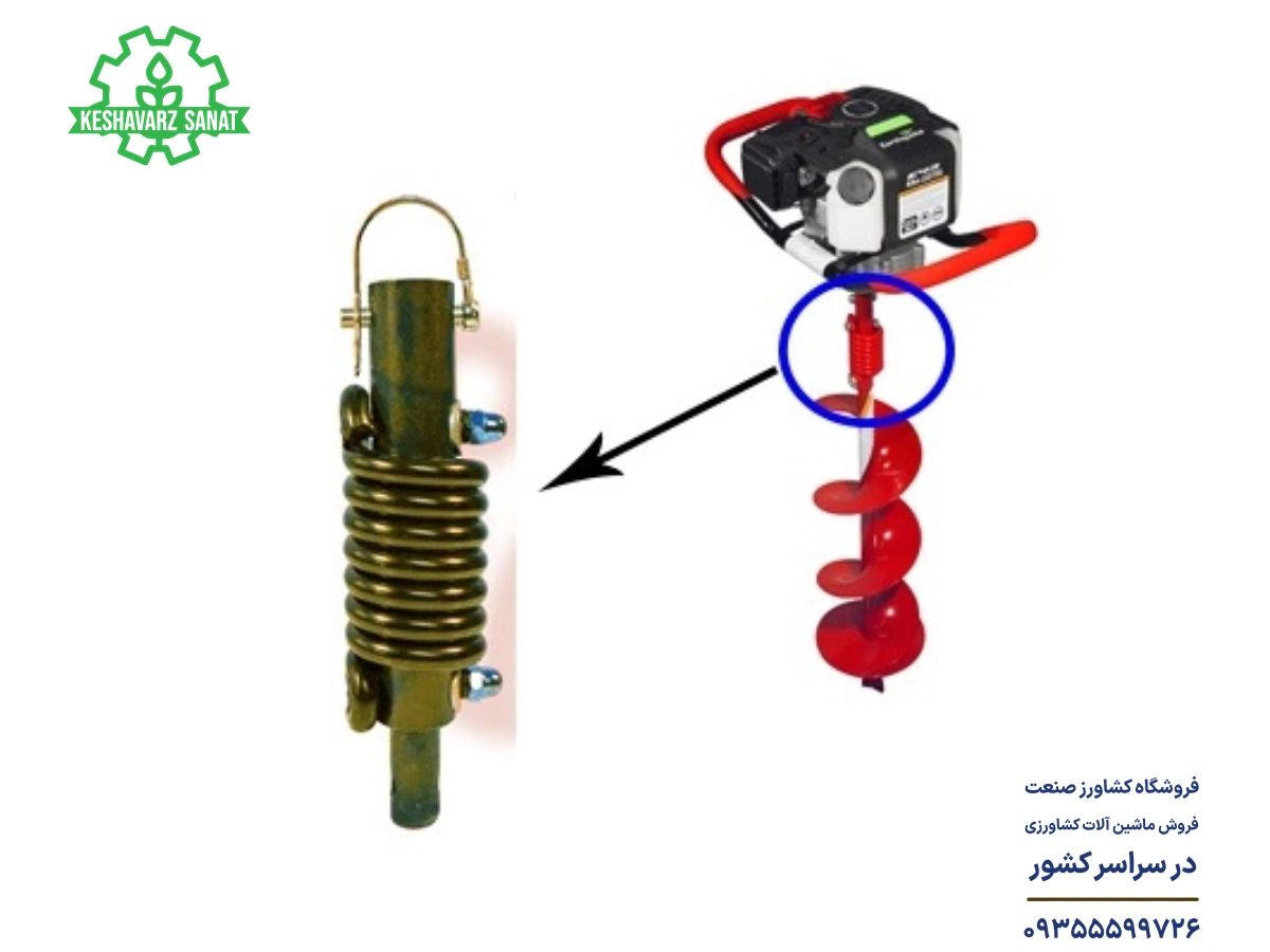 فنر جهت گرفتن ضربات و ارتعاشات چاله کن بنزینی